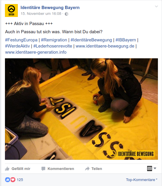 IB Bayern kündigt Transpiaktion in Passau an